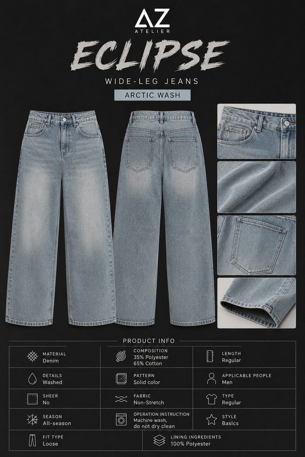 ECLIPSE WIDE-LEG JEANS