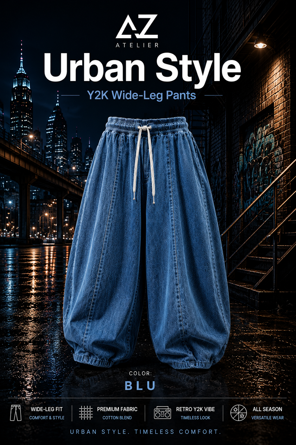 Urban Style Y2K Wide-Leg Pants