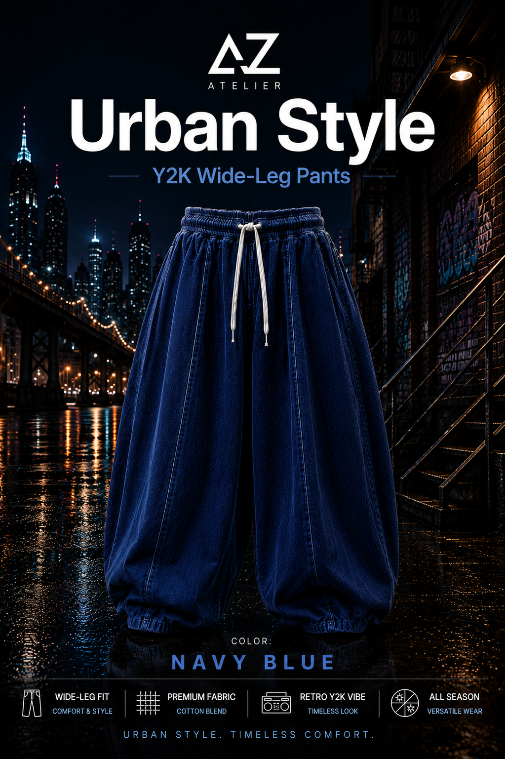 Urban Style Y2K Wide-Leg Pants