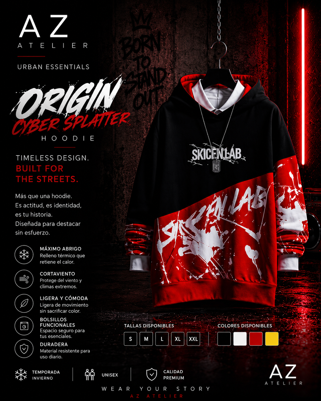 ORIGIN — CYBER SPLATTER HOODIE