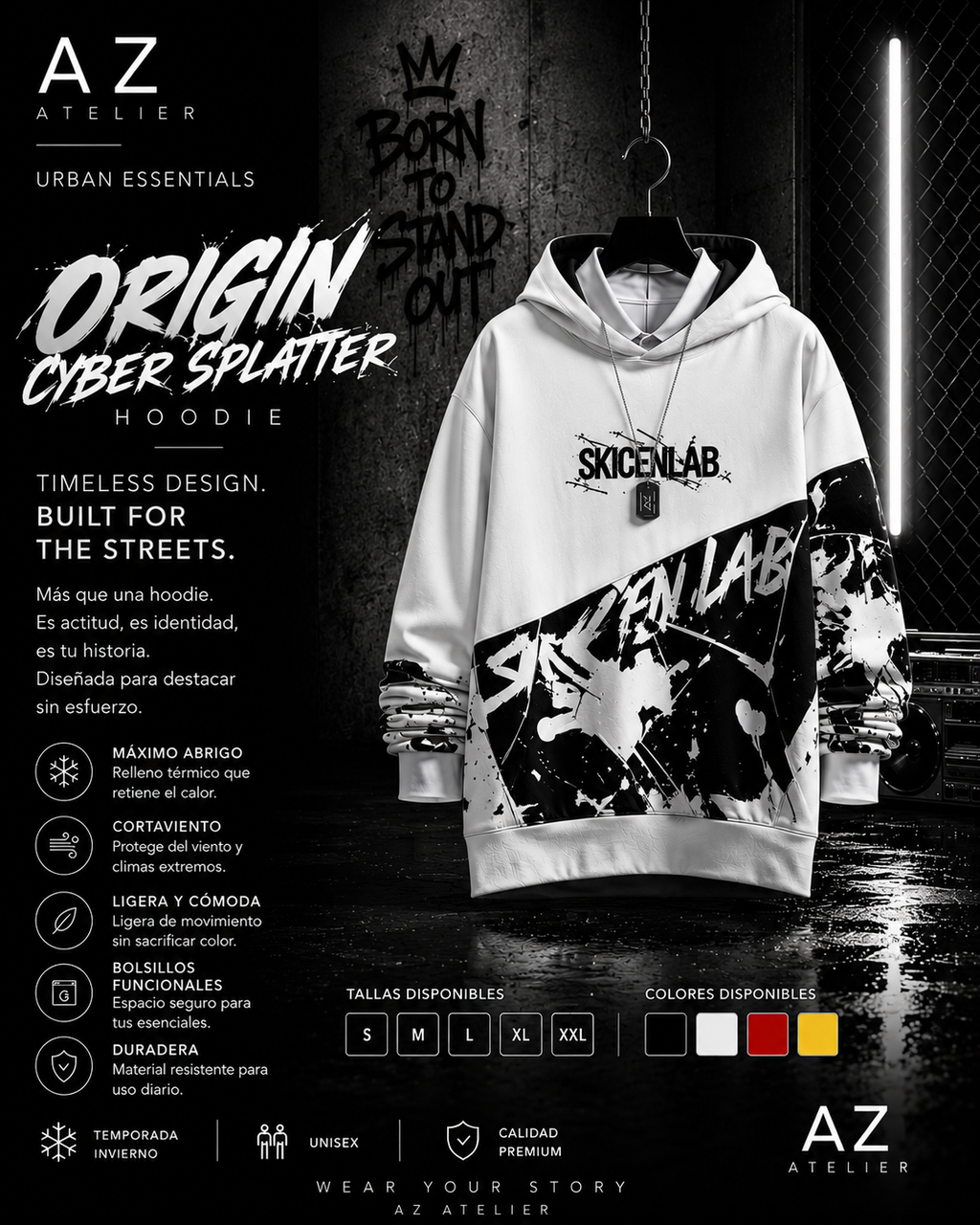 ORIGIN — CYBER SPLATTER HOODIE