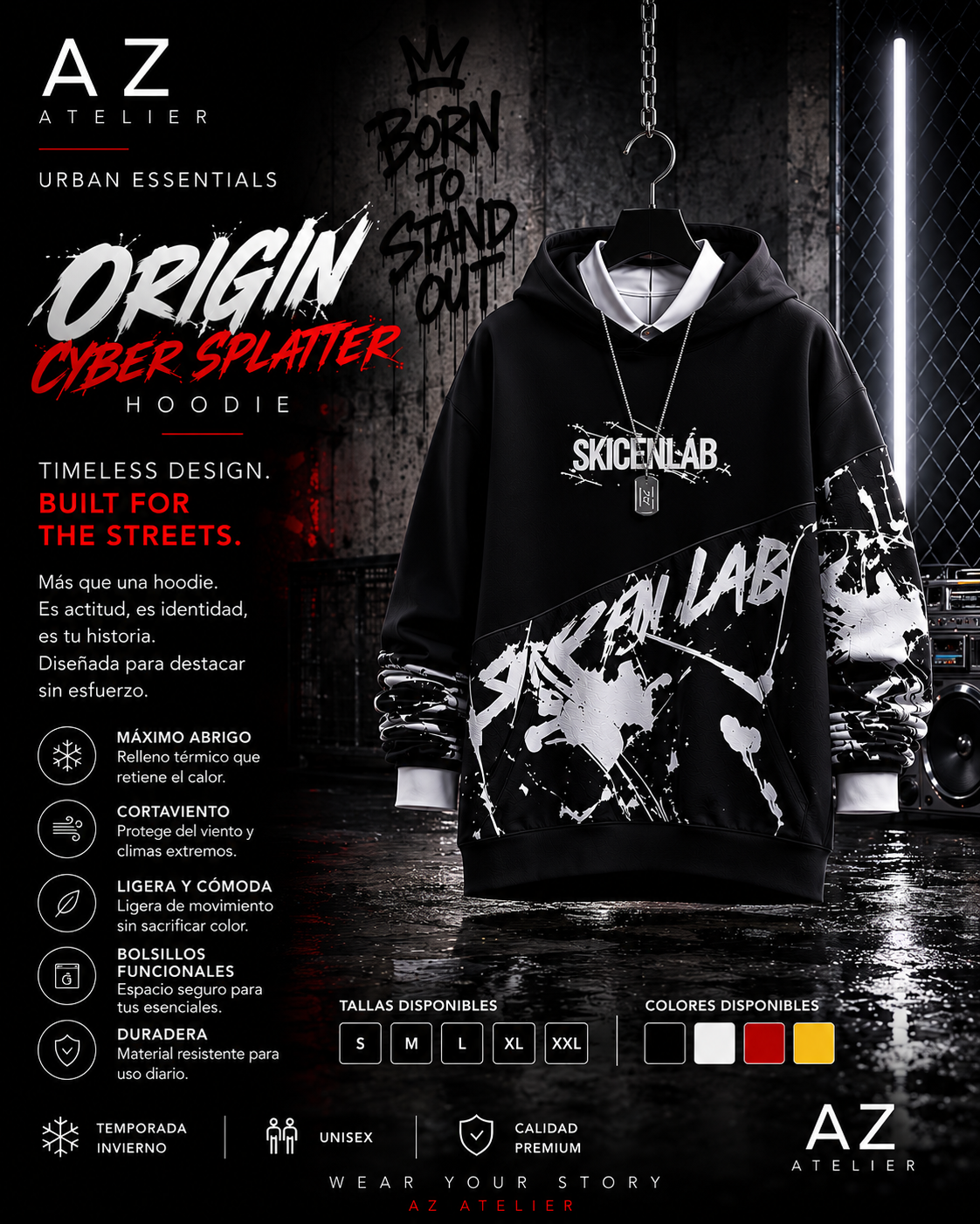 ORIGIN — CYBER SPLATTER HOODIE