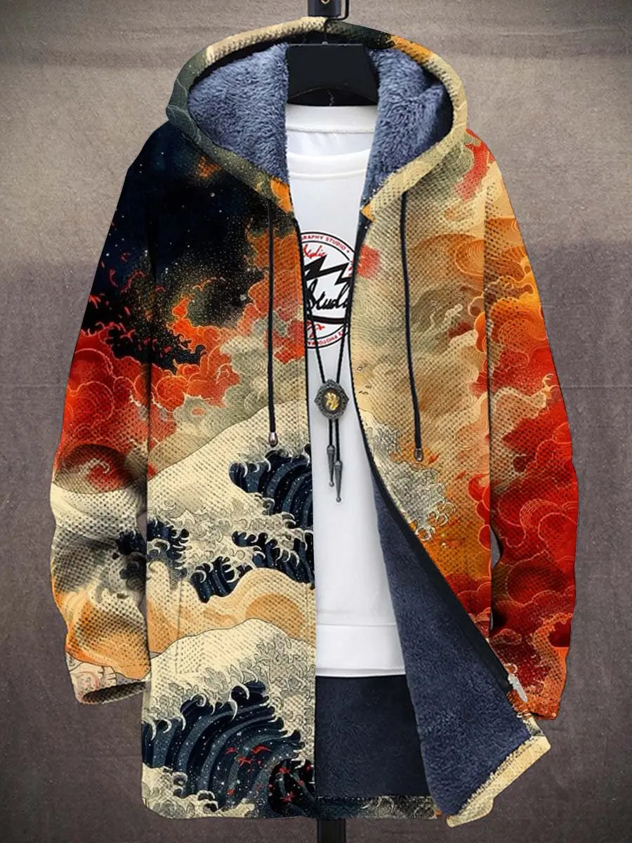 Japanese Wave Sherpa Hoodie